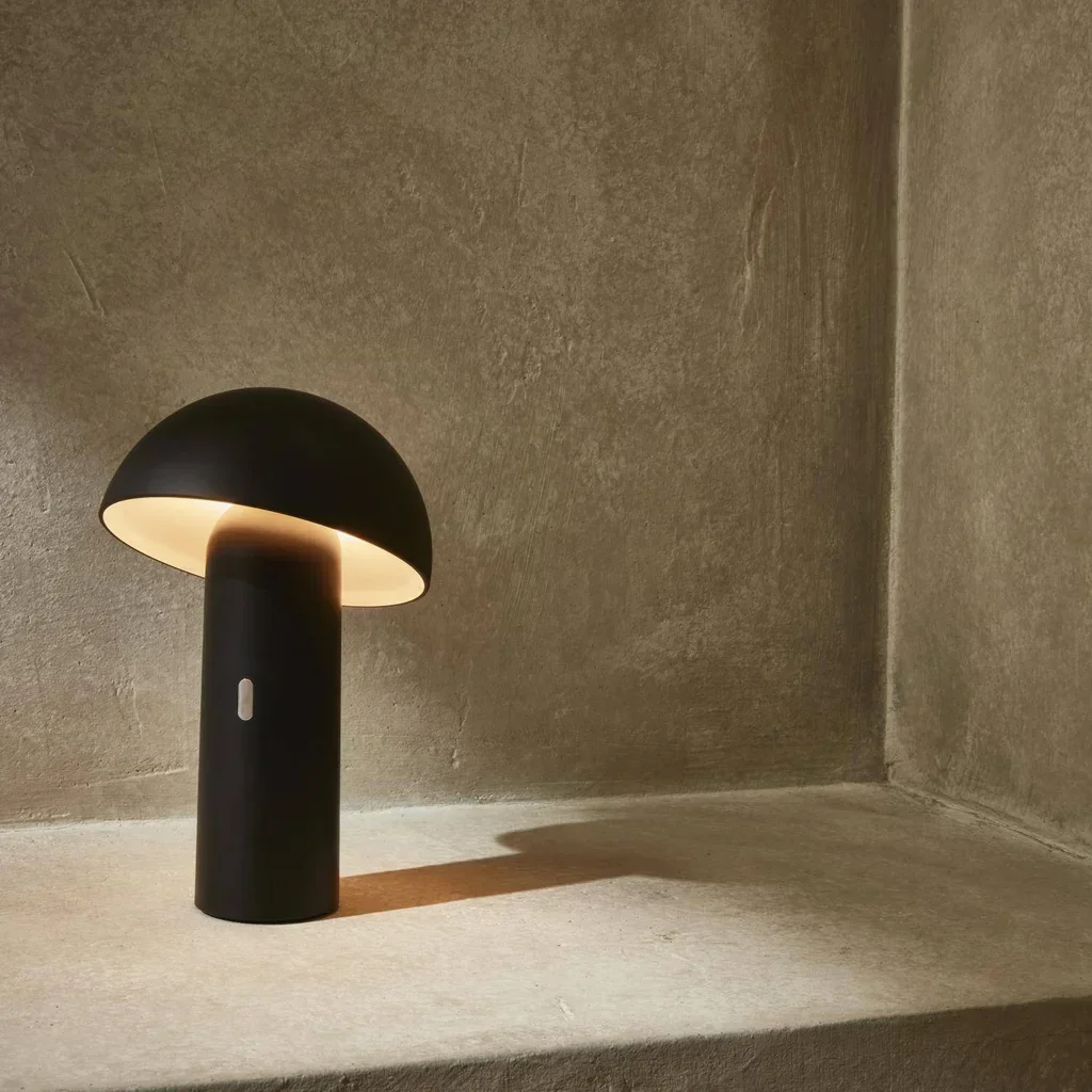 Lampada portatile senza fili testa girevole 28 cm interno esterno bianco caldo