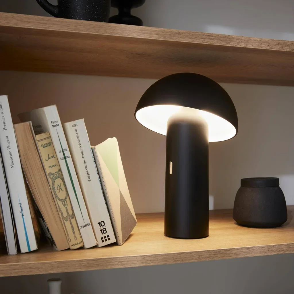 Lampe nomade sans fil tête pivotante 28 cm intérieur extérieur blanc chaud