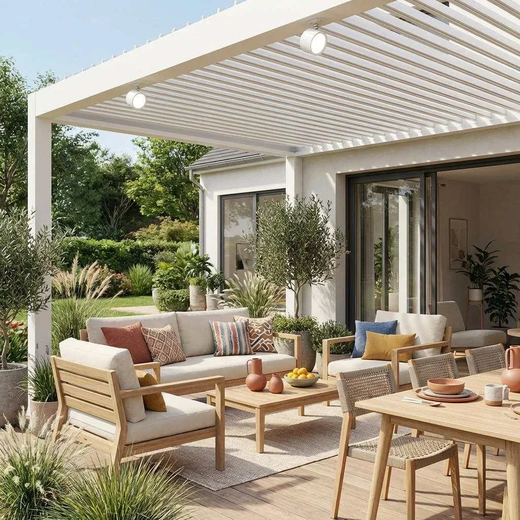 Wireless rechargeable LED pergola lights set of 2 - outdoor touch lighting