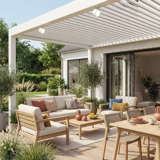 Wireless rechargeable LED pergola lights set of 2 - outdoor touch lighting