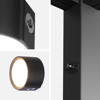 2 Pack Rechargeable Magnetic LED Pergola Lights Outdoor Wireless Patio