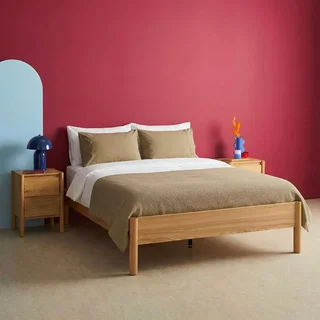 Cama 140x190 madera pino macizo somier láminas estilo escandinavo Harmony