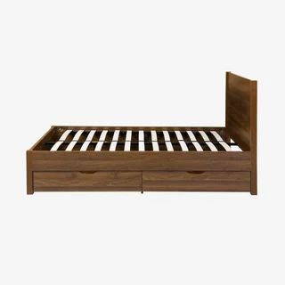 Letto 140x190 Nepal con cassetti e testiera in legno