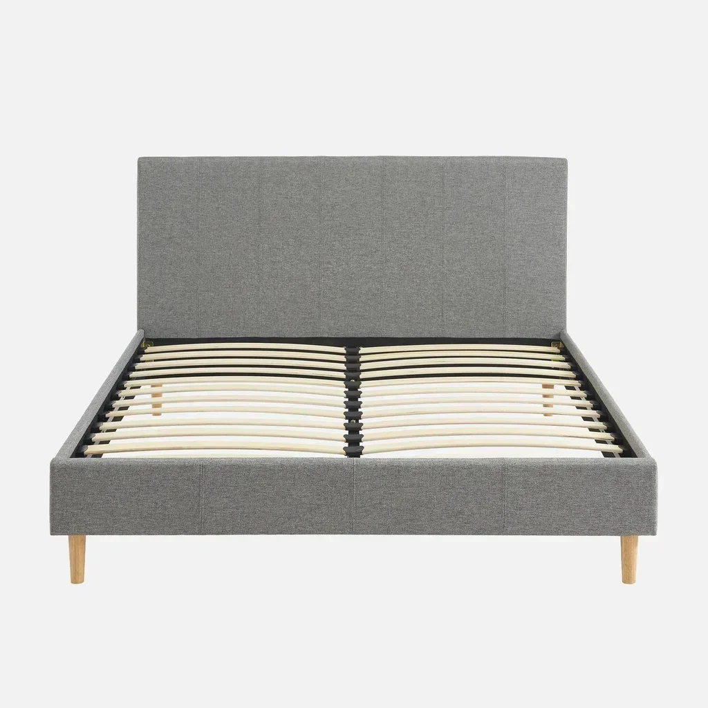 Letto imbottito 140x190 cm con rete a doghe integrata Marlon