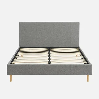 Letto imbottito 140x190 cm con rete a doghe integrata Marlon