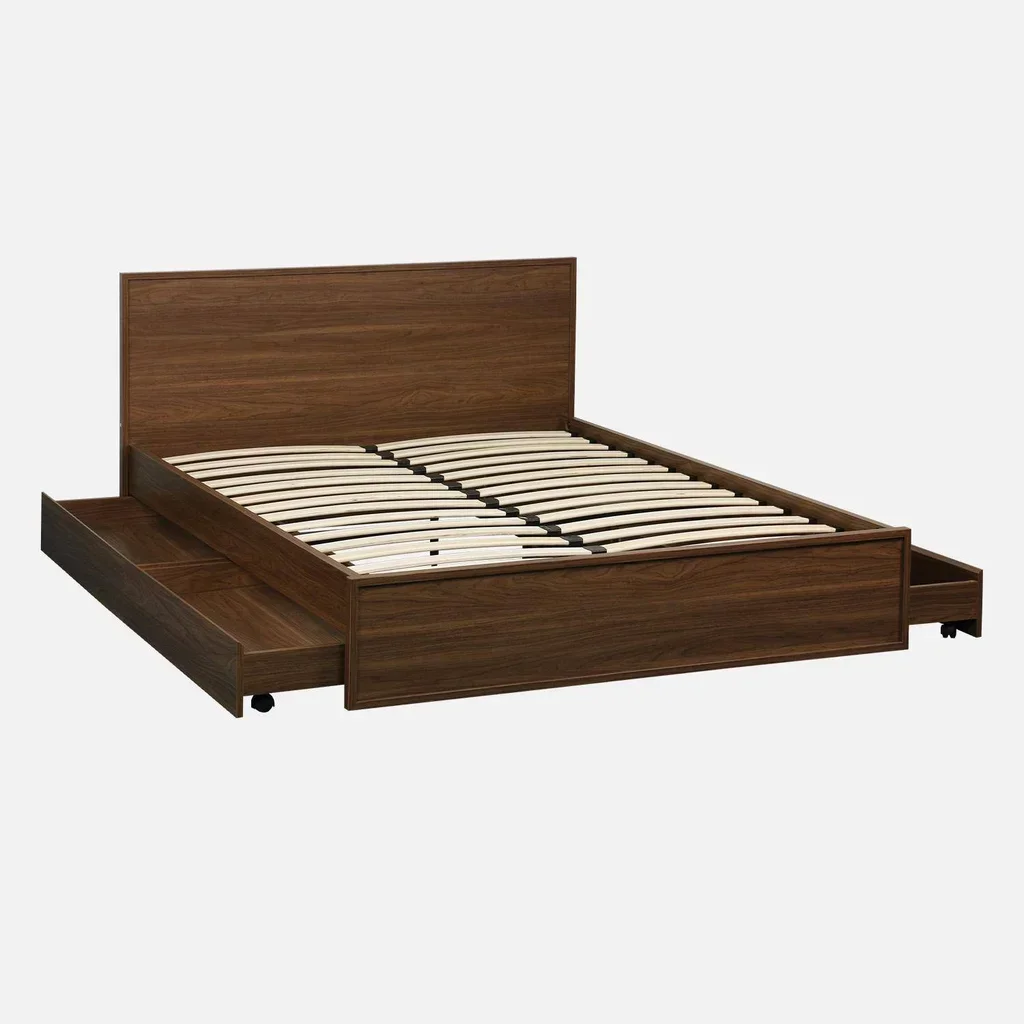 Cama 140x190 cm Kuba con cajones y cabecero de madera
