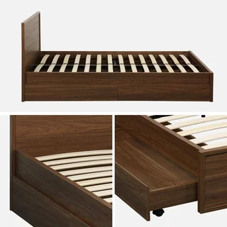 Cama 140x190 cm Kuba con cajones y cabecero de madera