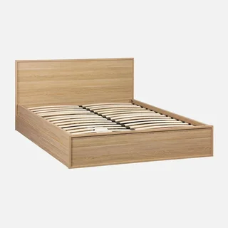 Cama 140x190 con cajones de madera Kuba y cabecero integrado