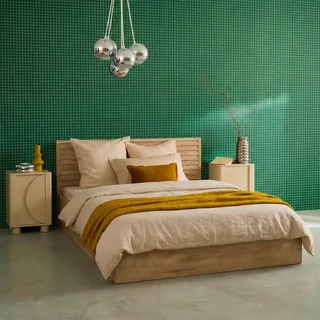 Letto Madère 140x190 con cassetto contenitore e testiera in legno scandinavo