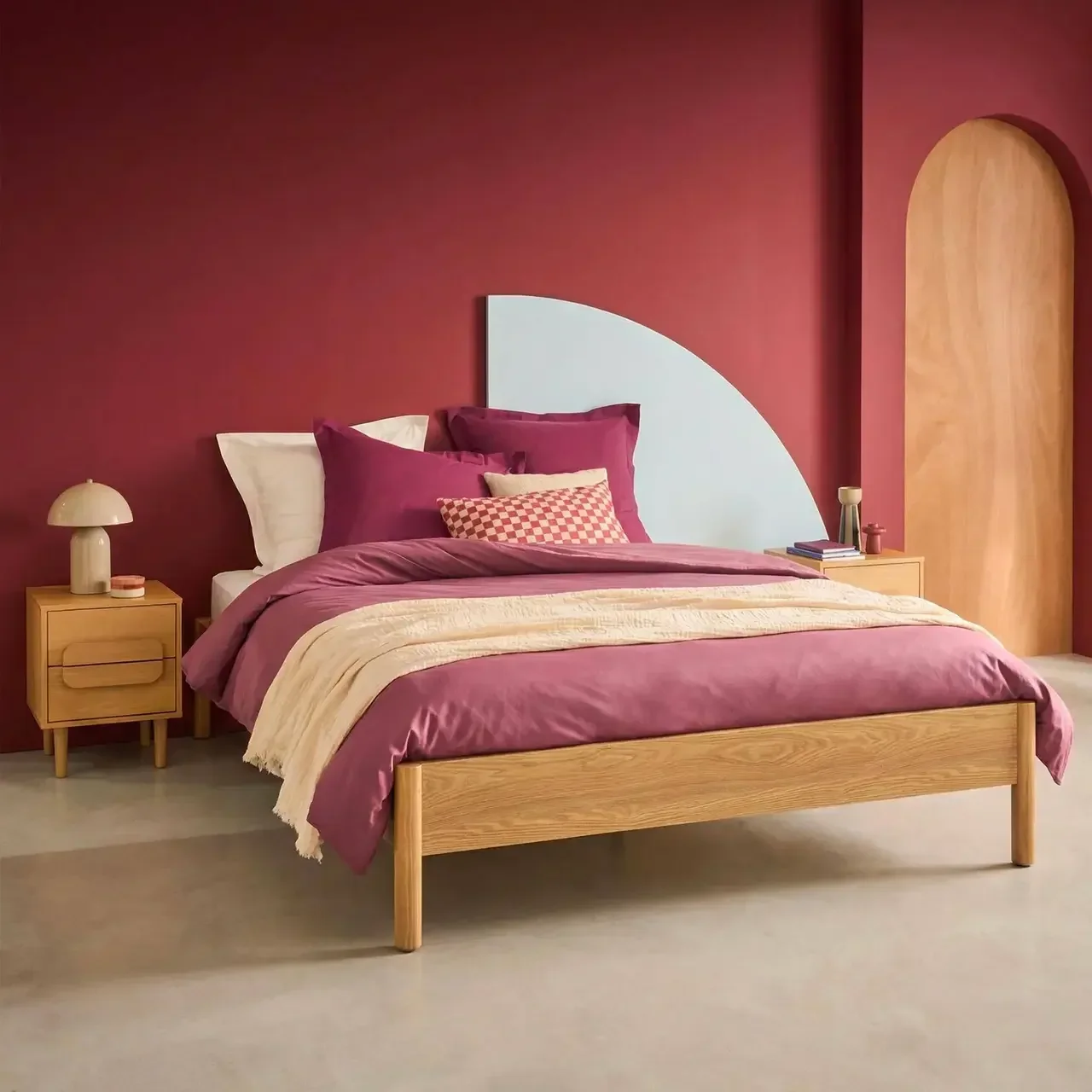 Lit 160x200 cm scandinave Harmony bois avec sommier à lattes