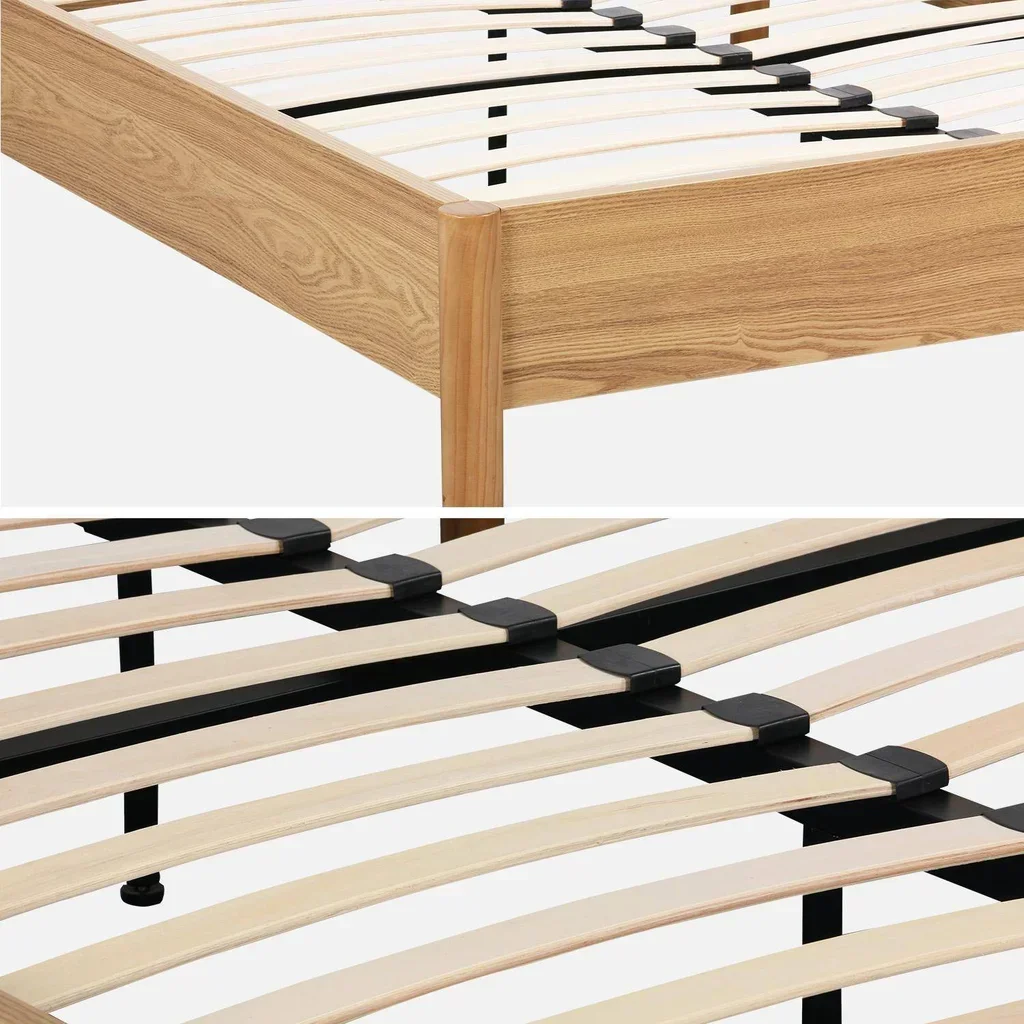 Lit 160x200 cm scandinave Harmony bois avec sommier à lattes