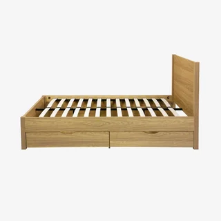 Lit 160x200 Nepal bois vintage avec tiroirs rangement