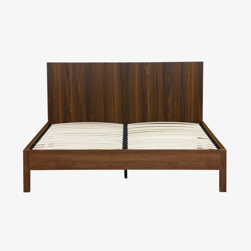 Bed 160x200 cm slatted base wooden headboard vintage Linear