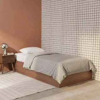 Lit adulte 1 place 90x190 bois naturel avec rangement intégré Lift