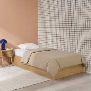 Lit 1 place 90x190 bois naturel avec rangement intégré Lift