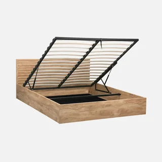 Lit coffre rangement 160x200 bois scandinave Madère