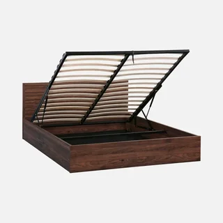 Lit coffre rangement 160x200 bois scandinave Madère