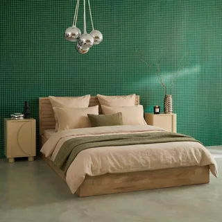 Lit coffre rangement 160x200 bois scandinave Madère