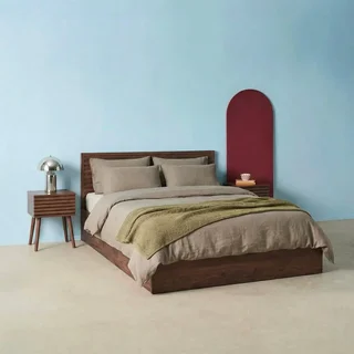 Lit coffre rangement 160x200 bois scandinave Madère