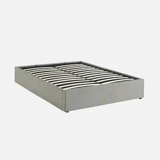 Letto contenitore 140x190 velluto a coste Devon con rete a doghe e vano portaoggetti integrato