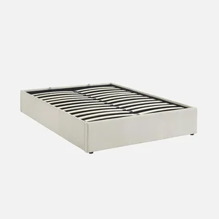 Letto contenitore velluto a coste 140x190 con rete a doghe e cassone - Devon