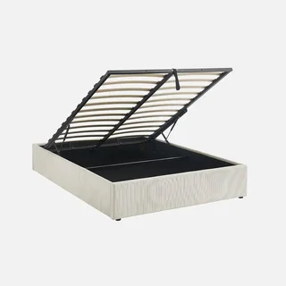 Letto contenitore velluto a coste 140x190 con rete a doghe e cassone - Devon