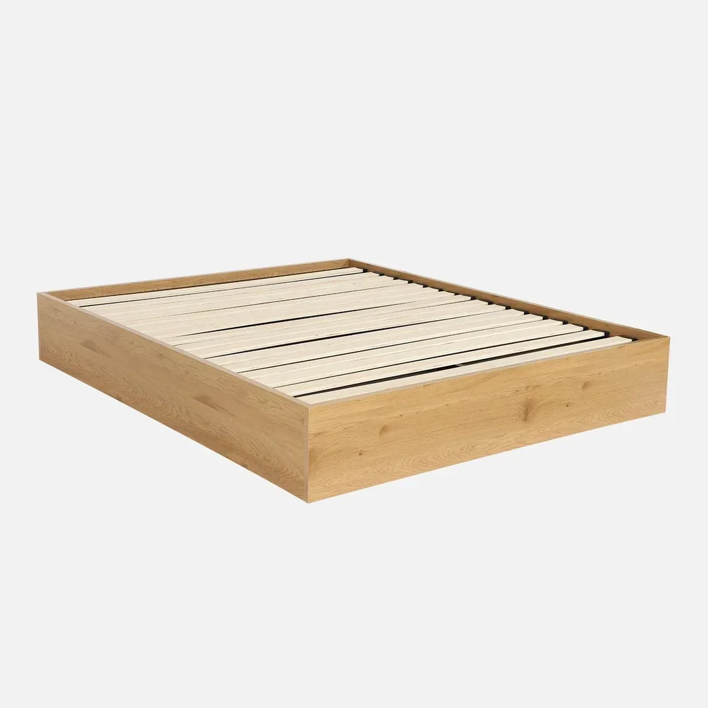 Storage bed 160x200 walnut wood with integrated storage