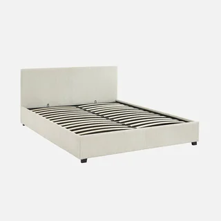 Lit coffre 160x200 cm velours côtelé avec rangement intégré