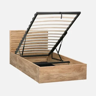 Lit coffre 90x190 cm Madere style scandinave avec rangement intégré