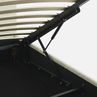 Lit coffre 90x190 velours côtelé avec rangement et sommier à lattes