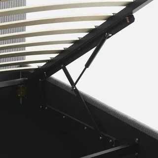 Lit coffre velours côtelé 140x190 cm avec rangement intégré et tête capitonnée