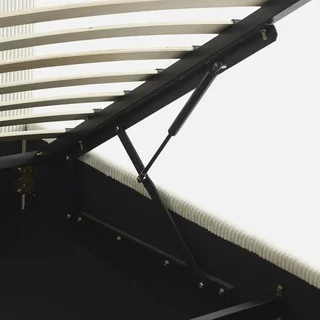 Lit coffre 140x190 velours côtelé capitonné avec rangement et sommier lattes