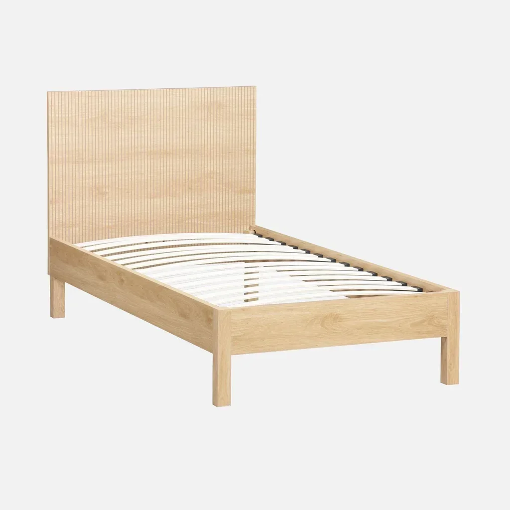 Lit enfant 90x190 cm Linear sommier lattes bois vintage