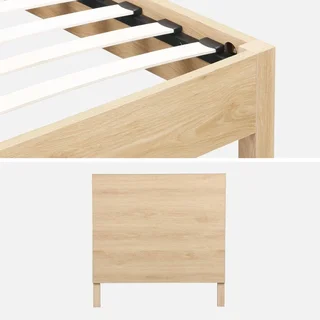 Lit enfant 90x190 cm Linear sommier lattes bois vintage