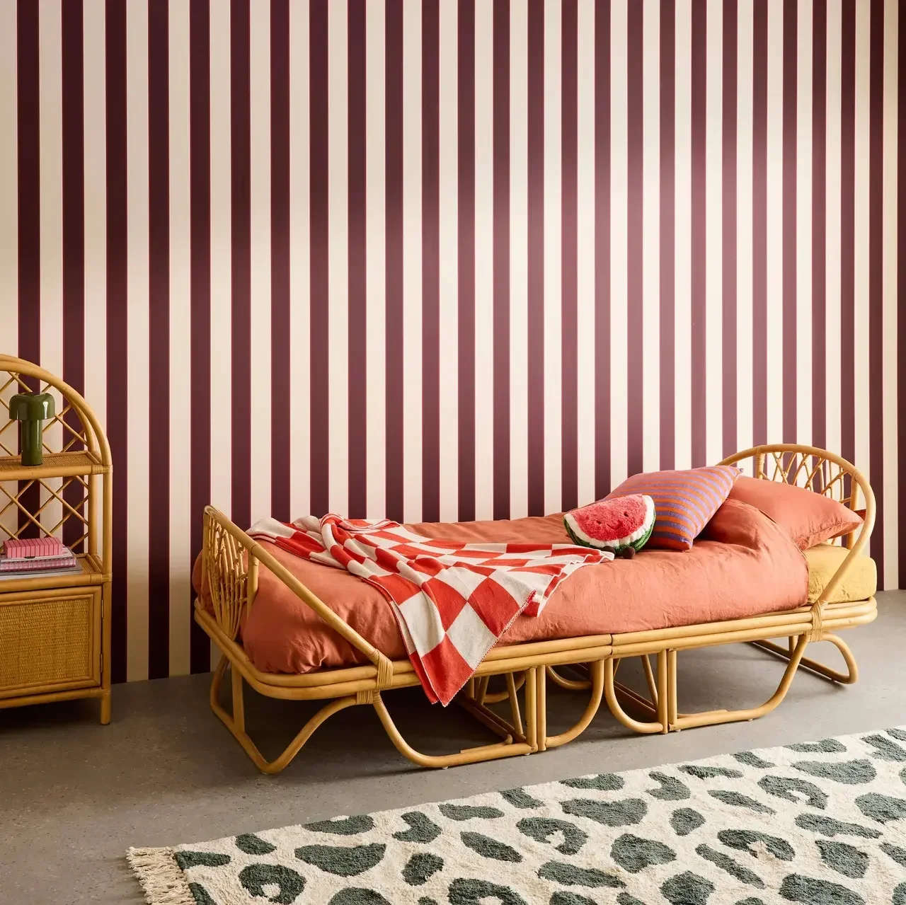 Lit junior rotin naturel 90x190 cm style tropical Arlo
