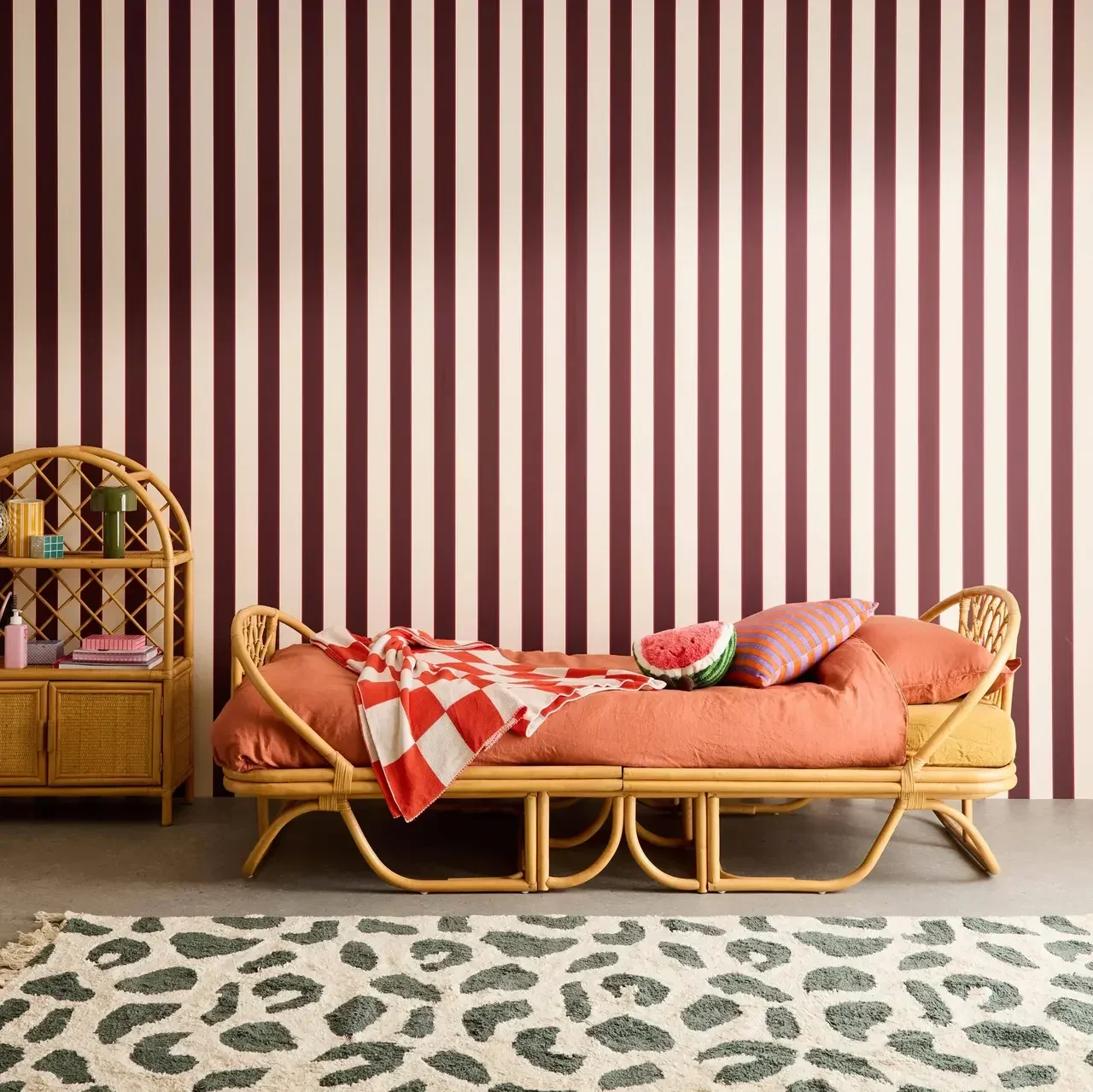 Lit junior rotin naturel 90x190 cm style tropical Arlo