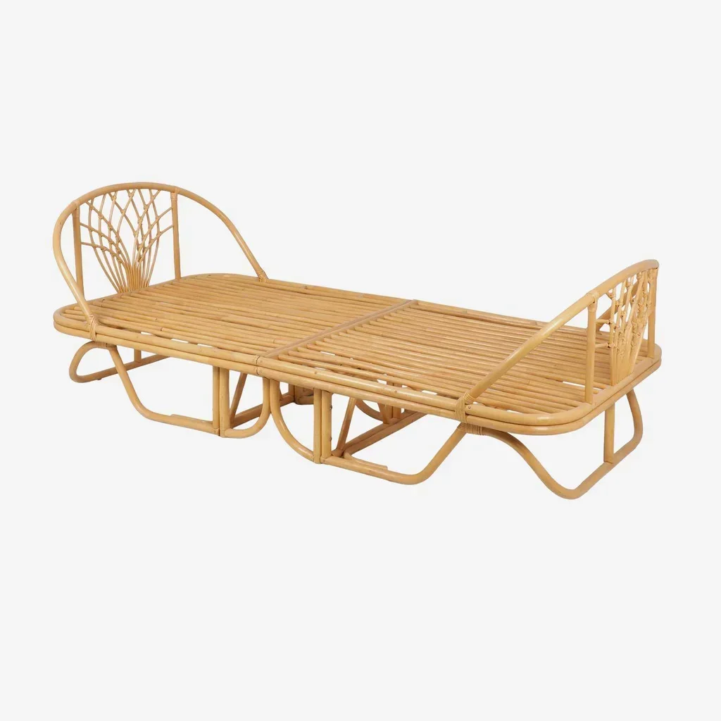 Lit junior rotin naturel 90x190 cm style tropical Arlo