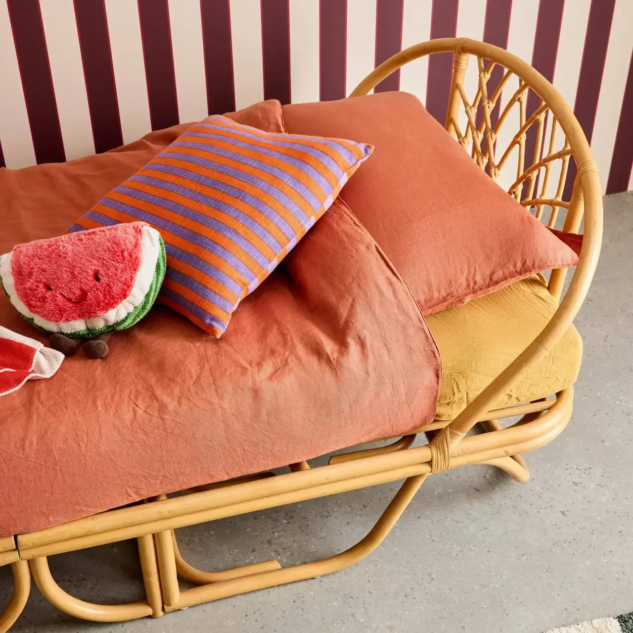 Lit junior rotin naturel 90x190 cm style tropical Arlo