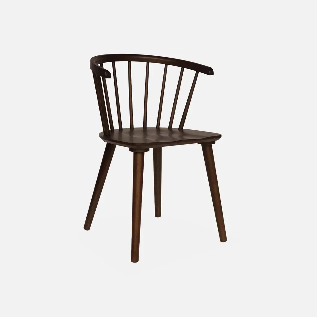 Chaises bois hévéa barreaux Paula lot de 2 design intemporel
