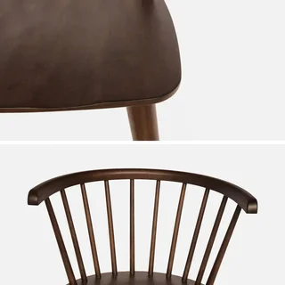 Chaises bois hévéa barreaux Paula lot de 2 design intemporel