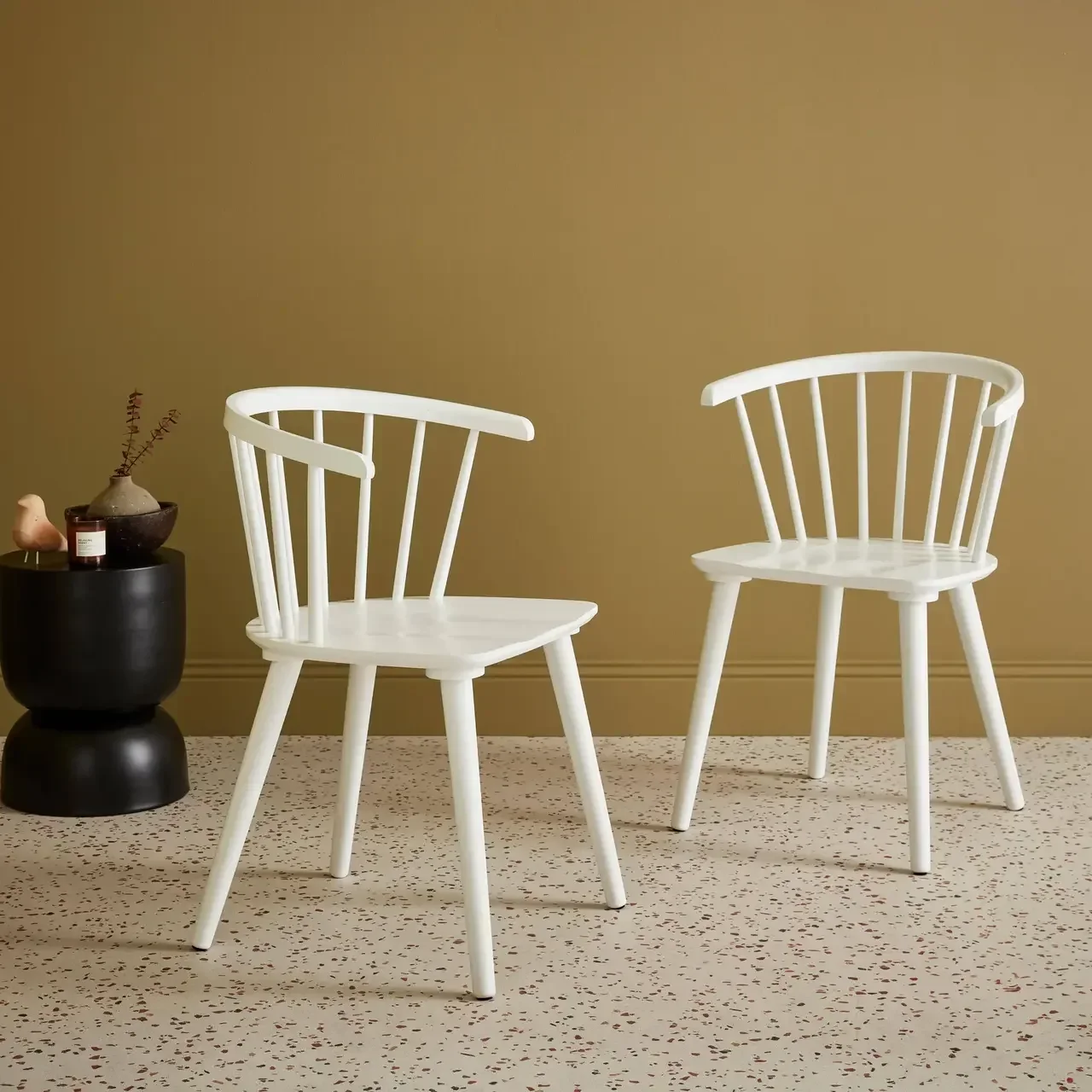 Chaises bois hévéa dossier barreaux style scandinave Paula