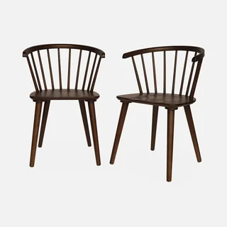 Chaises bois hévéa barreaux Paula lot de 2 design intemporel