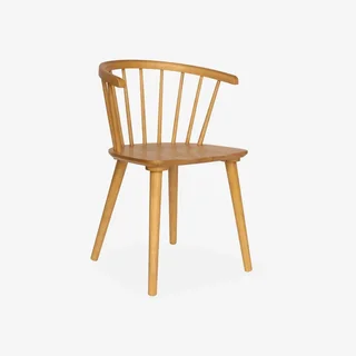 Lot 2 chaises barreaux bois hévéa contreplaqué Paula