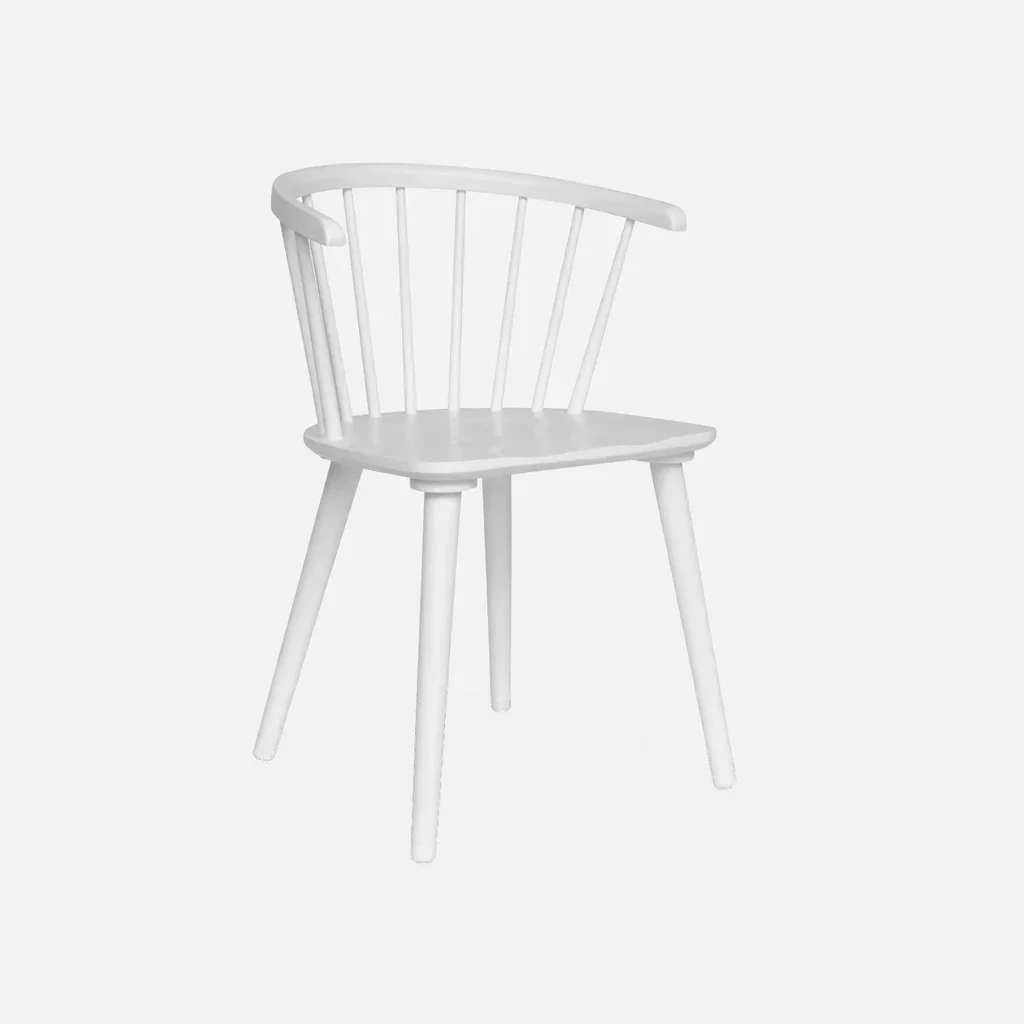 Chaises bois hévéa dossier barreaux style scandinave Paula
