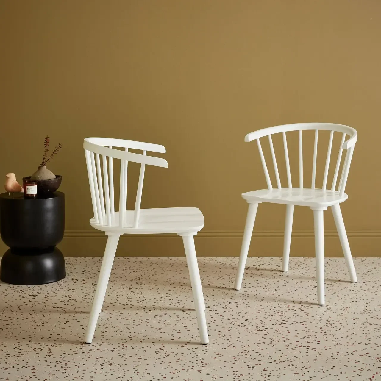 Chaises bois hévéa dossier barreaux style scandinave Paula