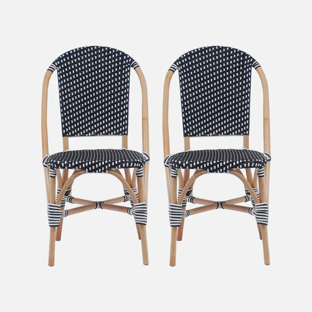 Lot 2 chaises bistrot rotin polyrotin vintage Montmartre