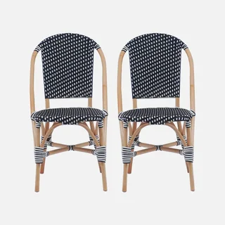 Lot 2 chaises bistrot rotin polyrotin vintage Montmartre