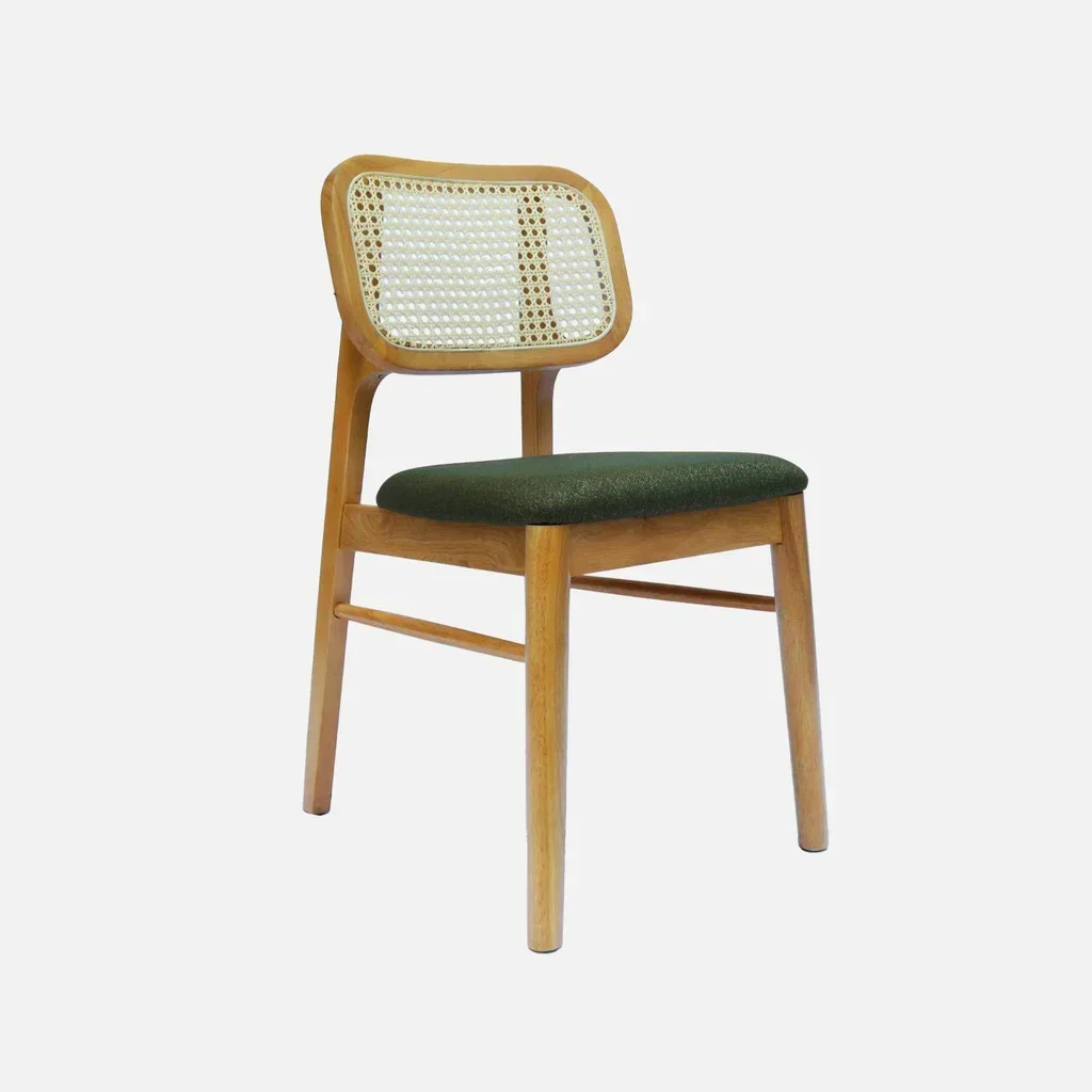 Lot de 2 chaises cannage hévéa style bohème Mani