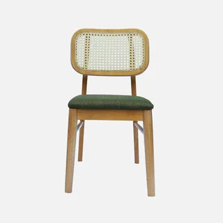 Lot de 2 chaises cannage hévéa style bohème Mani