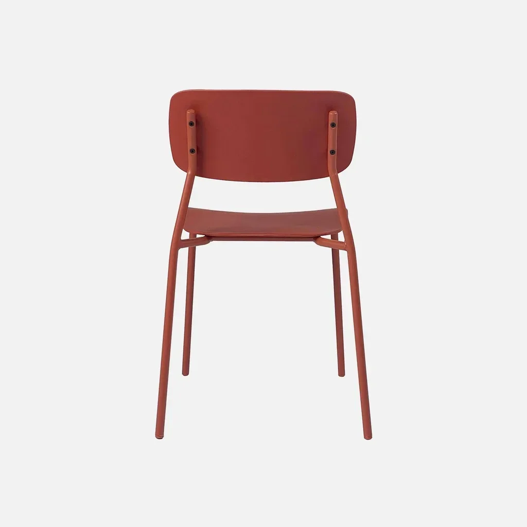 Lot 2 chaises empilables acier plastique jardin Liva design épuré